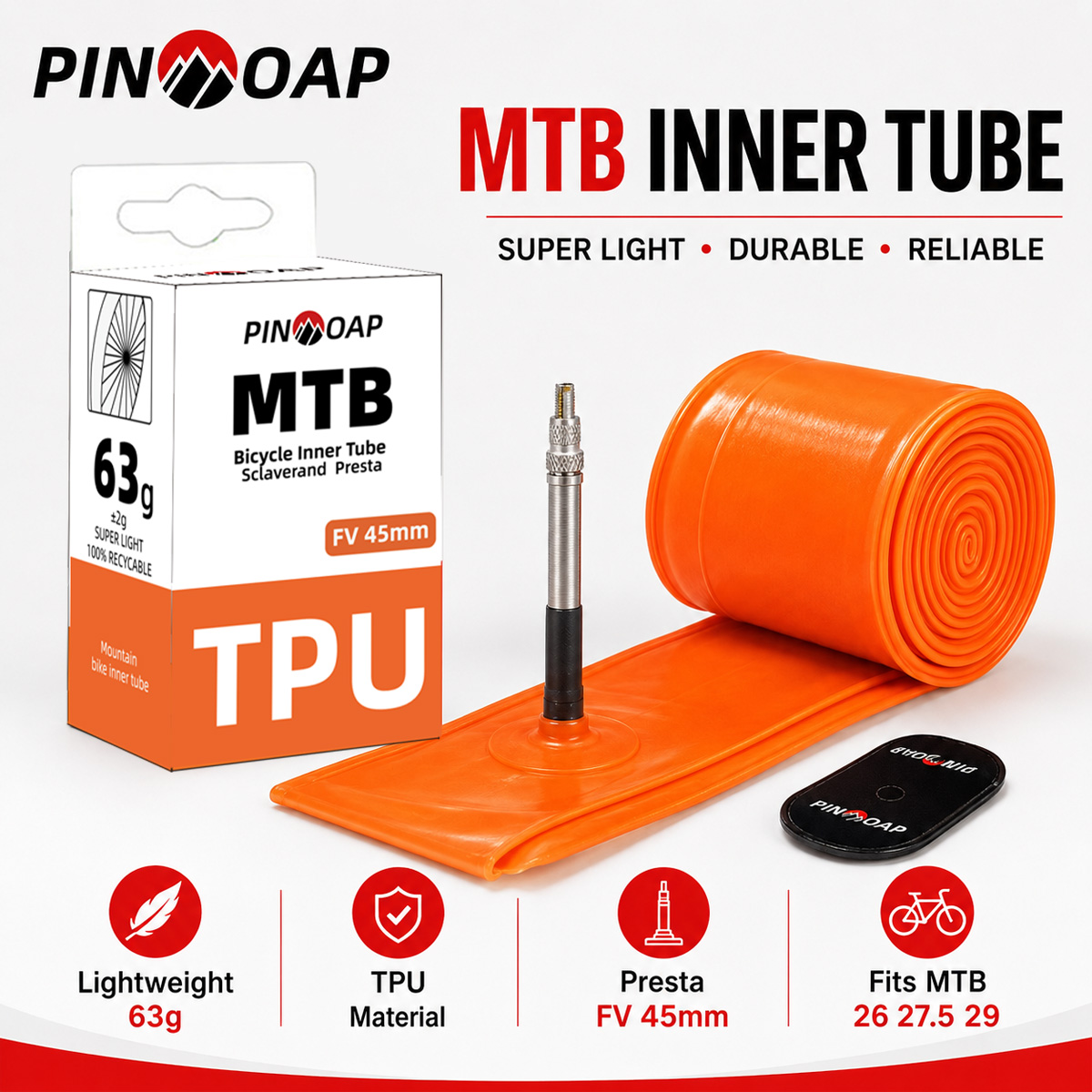 Mountain Biking Tube - PINMOAP Camera d'Aria MTB per Bicicletta