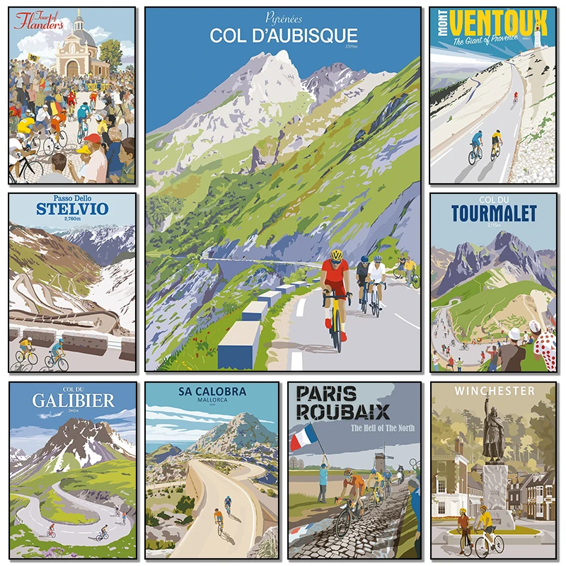 Mountain Biking Europe - Poster artistici di ciclismo sportivo, mountain